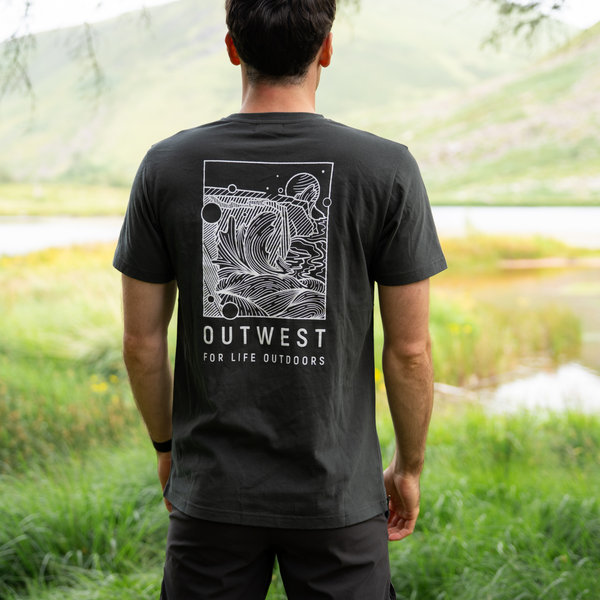Men's 'The Cliffs' Graphic Trail T-Shirt - Off-Black