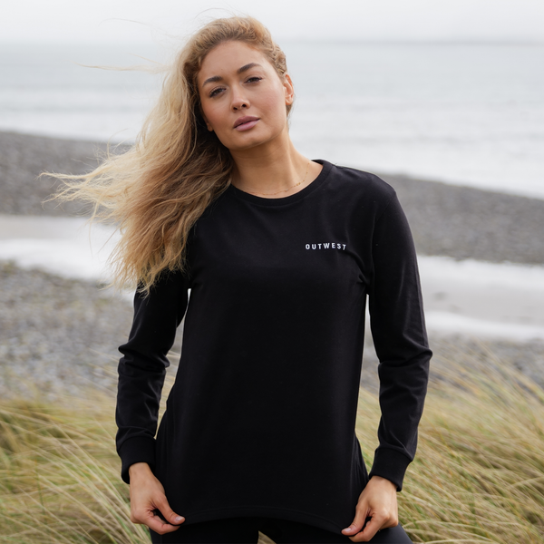 Womens Black Irish Summer Long Sleeve Top