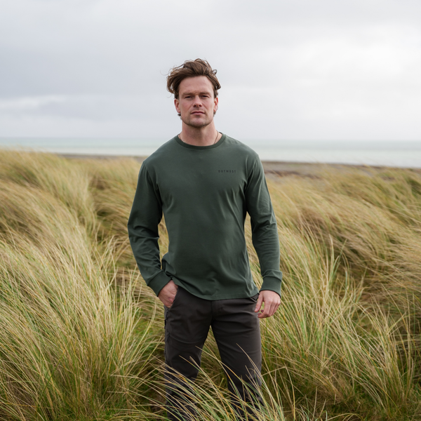 Mens Dark Green Irish Summer Long Sleeve