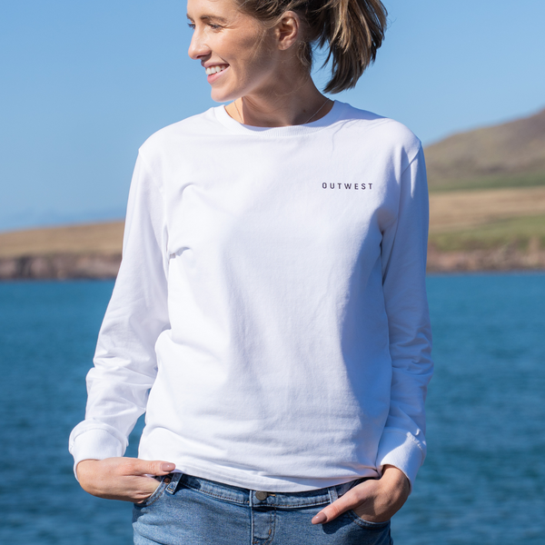 Womens White Irish Summer Long Sleeve Top
