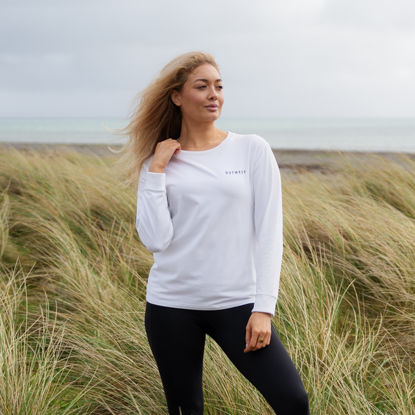 Womens White Irish Summer Long Sleeve Top