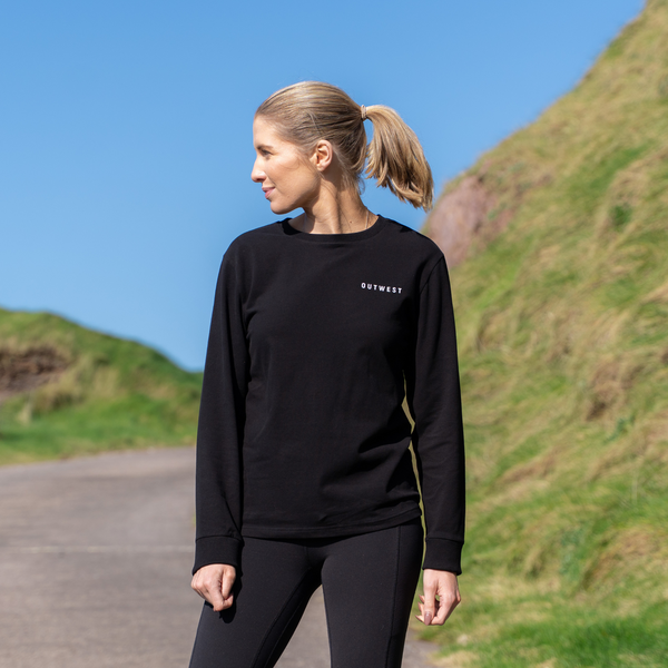 Womens Black Irish Summer Long Sleeve Top